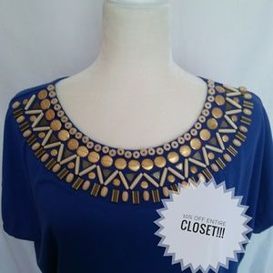 Ruby Rd XL blouse with beading detail